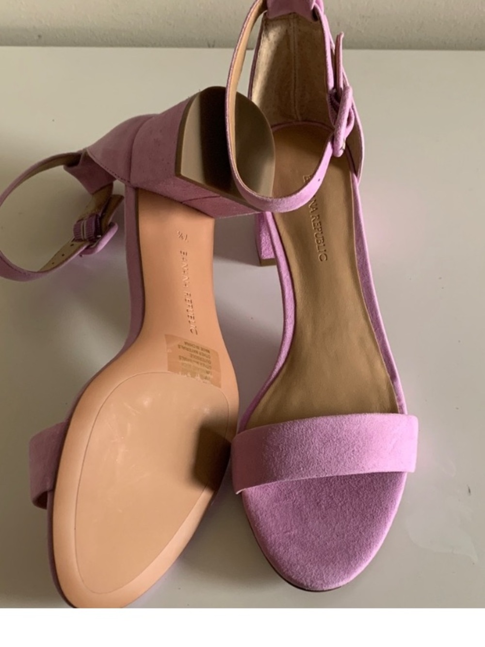 Banana Republic Lilac Suede Ankle Strap Heels - Picture 3 of 6